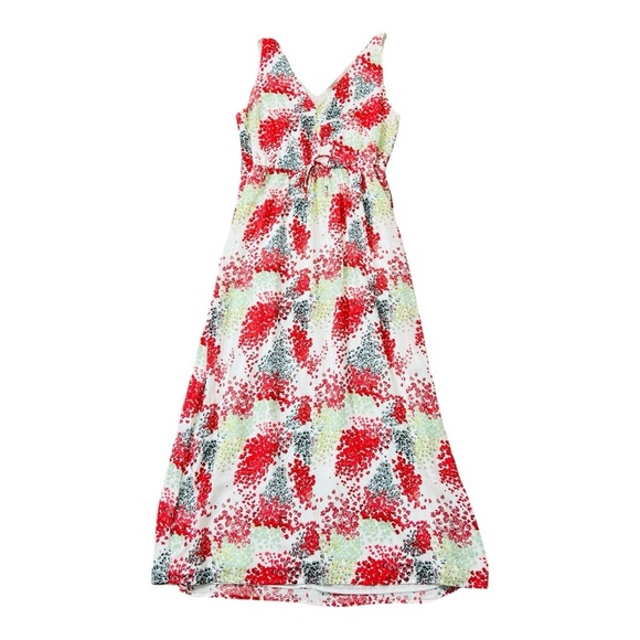 Lucky Brand Abstract Print Sleeveless Tie-Waist Maxi Dress. Size Large. - Picture 1 of 13